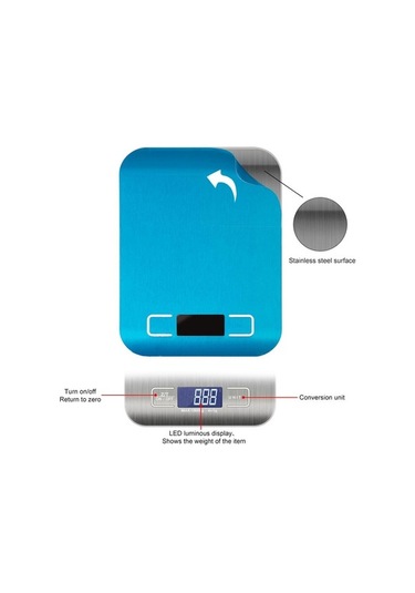 Novahub 5/10kg Elektronik Mutfak Terazisi, Lcd Ekranlı, Paslanmaz Çelik, Dijital Gıda Tartısı, Diyet Ve Diyet Denge Terazileri Gümüş