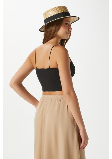 Kadın Trend Modal Serin Kumaş Bej Bel Lastikli Cepli Rahat Kalıp Uzun Etek