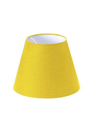 Sarı Abajur Başlığı Konik Kumaş Çap 35 Cm A863 Sarı