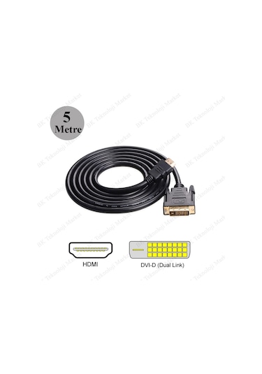 Dvi 24+1 To Hdmi Çift Yönlü Dvi To Hdmi Kablo - 5Metre