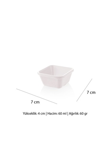 Alezy 528 Göreme Melamin Termostar Kare Sosluk 7 Cm Beyaz
