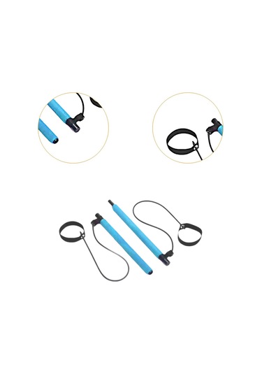 Suntek 2 Bölüm Pilates Bar Egzersiz Çubuğu Güç Mavi Mavi