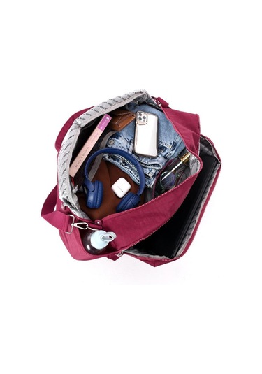 Seyehat Spor Çantası Kabin Boy Valiz 45 35 Cm Omuz Ve Çapraz Askılı Hafif Klinkır Çanta Su İtici Fuşya