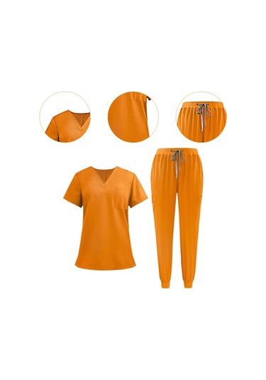 Suntek Kadın Fırçalama Üniforma Seti V Yaka Ve Sarı-xl