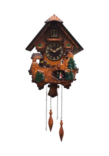 Eastar Ahşap Guguklu Balerin Duvar Saati Hediye Küp Masa Saati Kahverengi