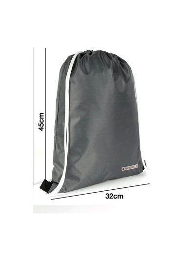 Rakerplus Antrasit 32x45 Cm Su Geçirmez Büzgülü Krampon Ve Spor Çantası Gri