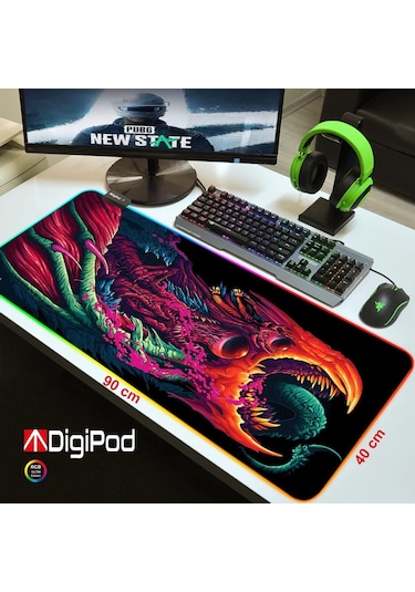 Digipod Rgb Gaming Mousepad Oyuncu Mouse Pad 90X40 Xxl Büyük Oyun