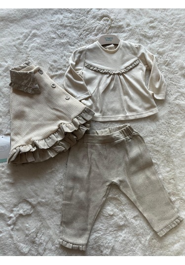 Bolerolu 3 Lü Takım Bej