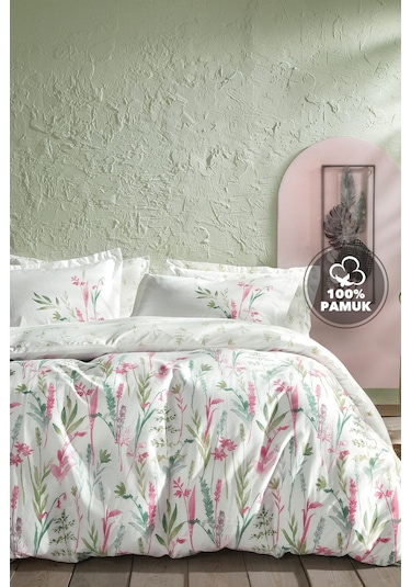 Yataş Bedding Hana Ranforce Çift Kişilik Nevresim Seti Pembe