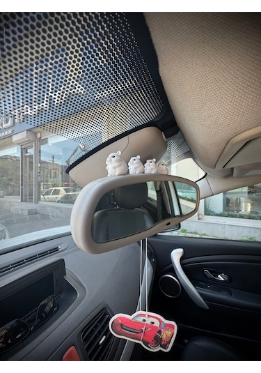 4 Parça Sevimli Hamster Ailesi Dikiz Aynası Süsü - Ayna Süsü Araba Süsü Torpido Süsü Oto Aksesuar
