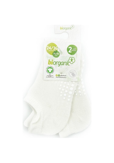 Biorganic Unisex 2'li Kaymaz Çorap 68487 Ekru