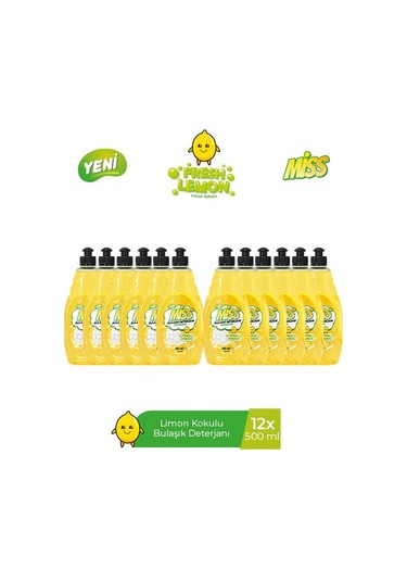 Miss Bulaşık Deterjanı Limon 12 x 500 ML