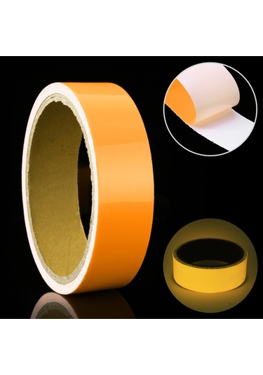 Sones Işıklı Bant Yeşil Karanlıkta Parlayan Duvar Stickerı Işıklı Fotolüminesan Bant Sahne Ev Dekorasyonu, Boyut: 2cm X 3m Sarı Işık