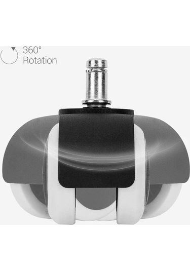 Hfambition Bilgisayar Sandalyesi İçin Sessiz Siyah Tekerlek, Kaydırmalı Caster Rulmanlı -