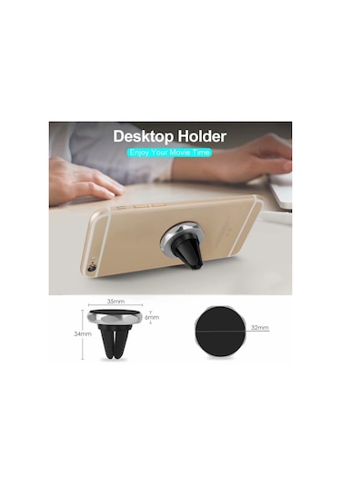 Cep Telefonu Tutucu Standı Araba Hava Firar Klip Montaj Manyetik Emme Braketi