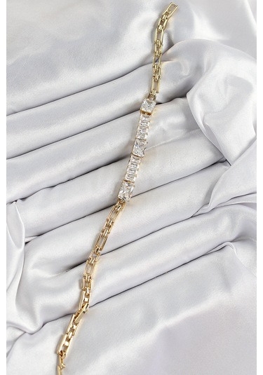 Xuping Pirinç Parçalı Su Yolu Model Gold Renk Kadın Bileklik Altın