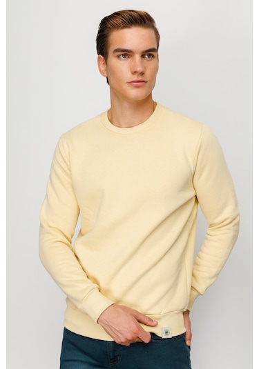 Igs İgs Erkek Sarı Standart Bisiklet Yaka Sweatshirt Sarı