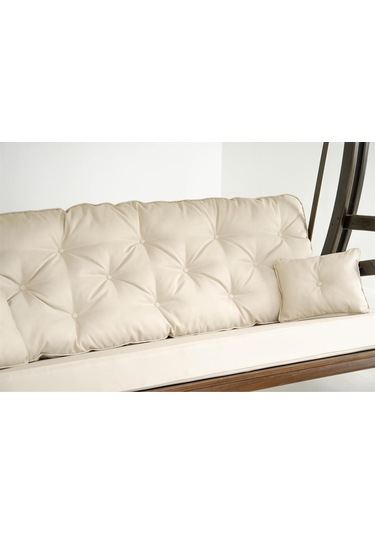 Akasya Ladin Ahşap Salıncak Dış Mekan Bahçe, Teras Salıncağı -krem Krem