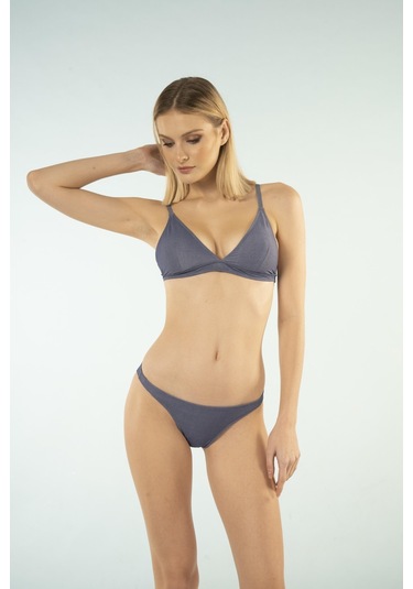 Estiva Bantlı Toparlayıcı Üçgen Bikini Takımı - Petrol