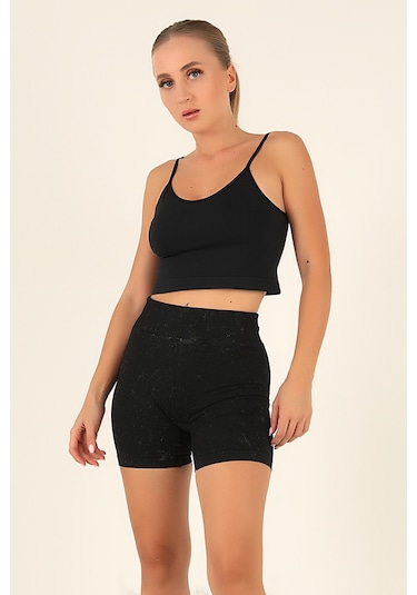 Doremi Seamless Normal Bel Kısa Kadın Tayt siyah