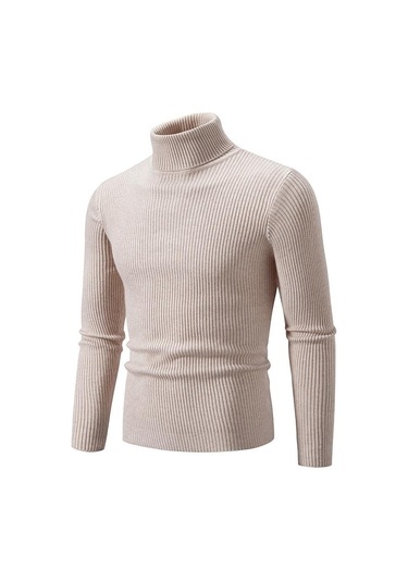 Koyu Kahverengi 2023 Sonbahar/kış Yeni Erkek Altlığı Yüksek Polo Yaka Örgü Düz Renkler Kazak Erkek Altlığı Koyu Kahverengi