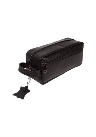 Bizoon Np176 Gerçek Deri Erkek Portföy El Traş Çantası Siyah-Siyah