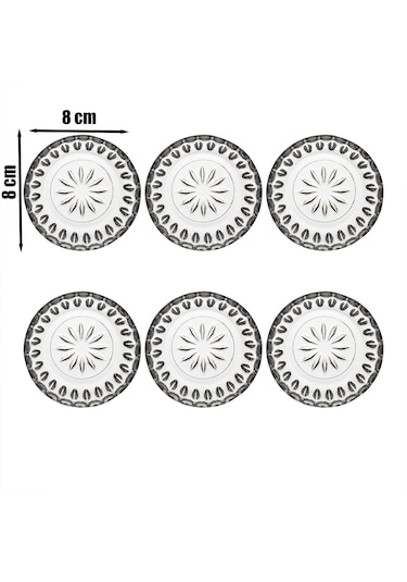 Porsima Elif 6lı Kahve Yanı Lokumluk Sunumluk Sosluk Cam Kase Set