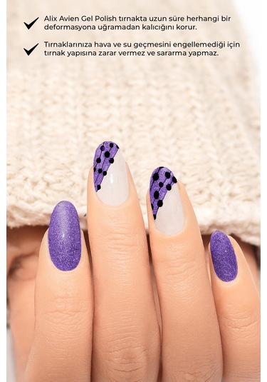 Alix Avien Işıltılı Mor Kalıcı Oje 78-yoğun Renk Veren Jel Oje 12 Ml-nail Uv Gel Polish 78