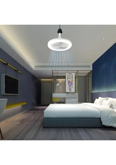 Cordial Kristal Şeffaf Abajurlu İç Mekan Aydınlatma Vantilatör 2si 1 Arada Tavan Akıllı Fan Lambası Uzaktan Kumandalı 360 Dönebilen Led Tavan Vantilatörü 3 Hız Ayarlı