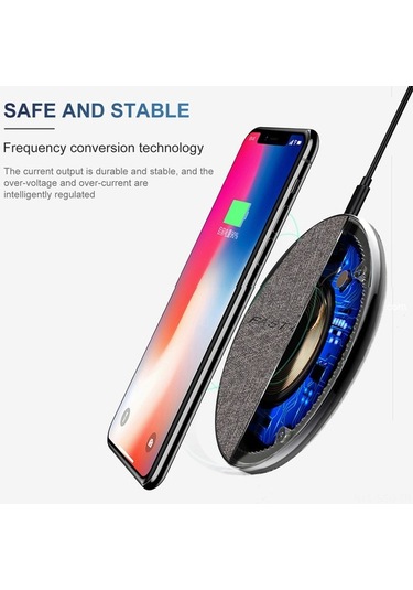 Ulzyvf Hızlı 15w Kablosuz Şarj Cihazı - İphone & Samsung Uyumlu Siyah Qi Stand Siyah