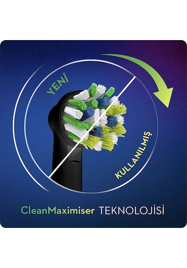 Oral-B Cross Action Clean Maximizer 3+1 Yedek Fırça Başlığı Siyah