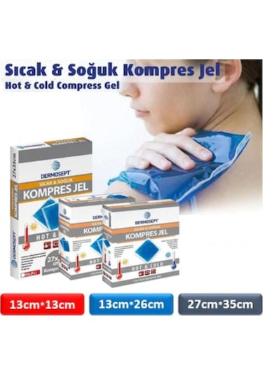 Dermosept Sıcak Soğuk Termo Jel Kompres Buz Jel Termojel 4'lü 13 x 26 CM