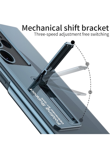 Gkk Samsung Galaxy Uyumlu S24 Ultra Telefon Kılıfı Galvanik Çizilmeye Dayanıklı Kickstand Koruyucu Kılıf
