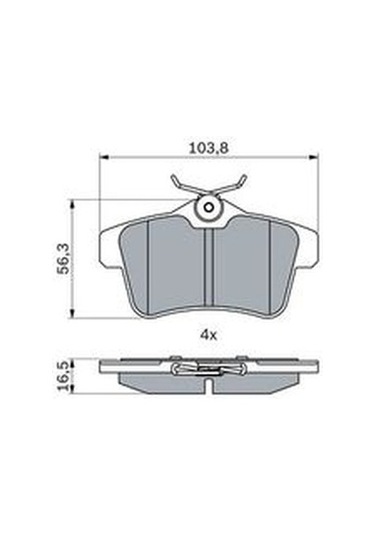 Citroen C4 1.6vti 2010-2011 Bosch Arka Balata Wva24922