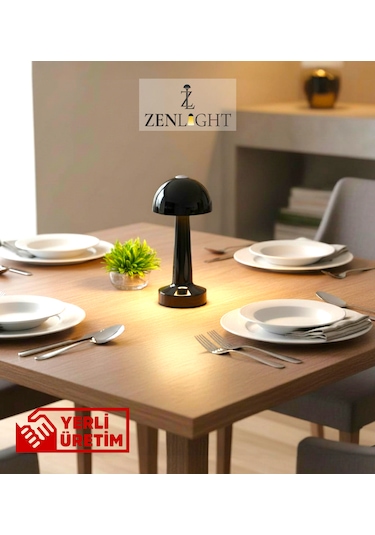 Zenlight Mantar Masa Lambası Siyah