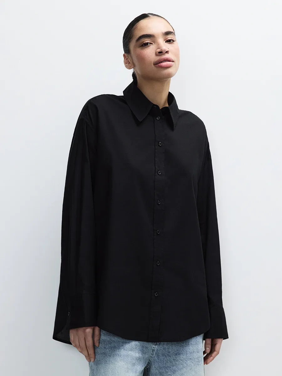 Befree Pamuk Ve Keten Oversize Gömlek 335443595 Siyah