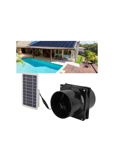 Gajeena 12v 10w Güneş Panelli Soğutucu Fan, Dairesel Boru Uyumlu Abs Malzeme, Pet Evleri/kümesler/karavanlar/seralar İçin Ventilasyon Seti