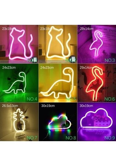 Agoodshop No.5 Tarzı F Neon Led Işıklar Burcu Gezegen Flaş Yıldırım Ay Neon Işık Aşk Bulut Neon Tabe