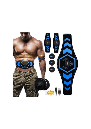 Teltree Karın Kası Geliştirme Kemeri - 4 Parça Masajlı Fitness Seti Çok Renkli