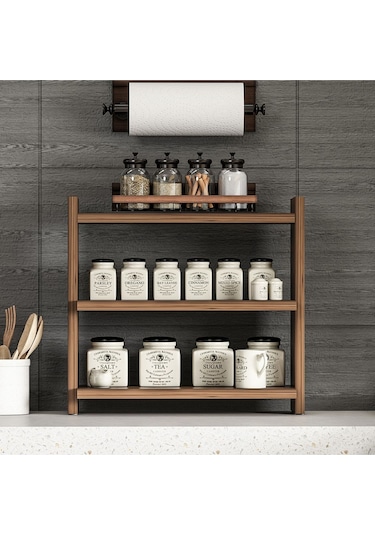 Zen Tezgah Üstü Raf - Ceviz Ceviz