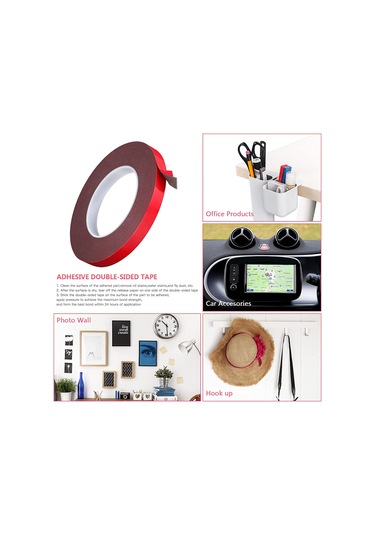 Konesam Kırmızı Akrilik Köpük Bandı, Su Geçirmez, 10m X 1.27cm, Led Işık, Araç, Ev Dekorasyonu Ve Ofis İçin Güçlü İki Yönlü Tutucu