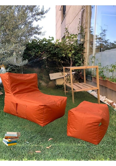 Xxl Sedir Armut Koltuk Ve Ayakucu Pufu Turuncu