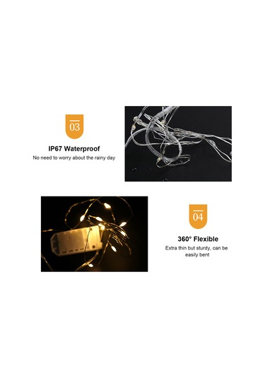 Teltree Kutu Açıldığında Otomatik Aydınlanır 1m 10 Ledli Dört Renkli Bakır Tel Ipli Işık, Ip67 Su Geçirmez, Tuş Pil İle Çalışır, Hediye Kutusu Dekorasyonu Çok Renkli