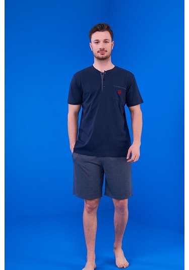 Pjs 23325 Erkek Patlı Şortlu Pijama Takım 3'Lü