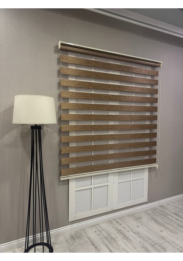 Donatti Bambu Zebra Stor Güneşlik Perde Kahverengi Kahverengi