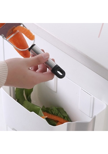 Ezere Portatif Katlanabilir Askılı Sihirli Ev Araç Çöp Kutusu R- Beyaz