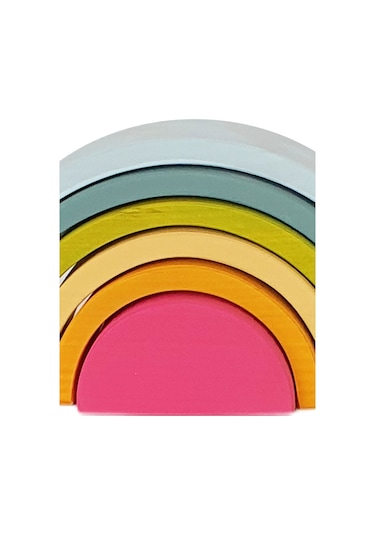 6'lı Pastel Renkler Waldorf Gökkuşağı Ahşap Oyuncak