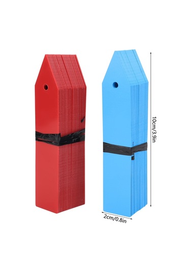 Xiyyadms Pvc Su Geçirmez Bitki Etiketleri, Çift Kullanımlı Toprağa Takma Ve Asma , Yazılabilir, 100 Adet Mavi+kırmızı