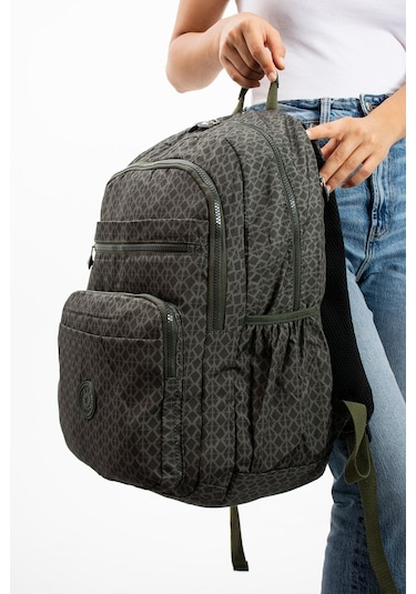 Ultra Hafif Çok Cepli Su Geçirmez Sırt Çantası Unisex Desenli Haki Yeşili Model: 571-1b - Haki