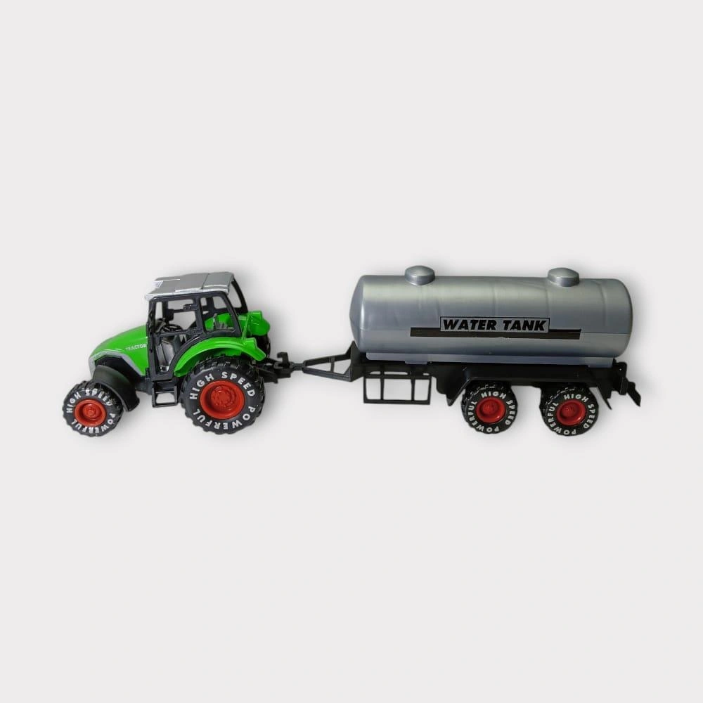 Çek Bırak Römorklu Traktör 25cm - Yeşil Su Tankı Yeşil